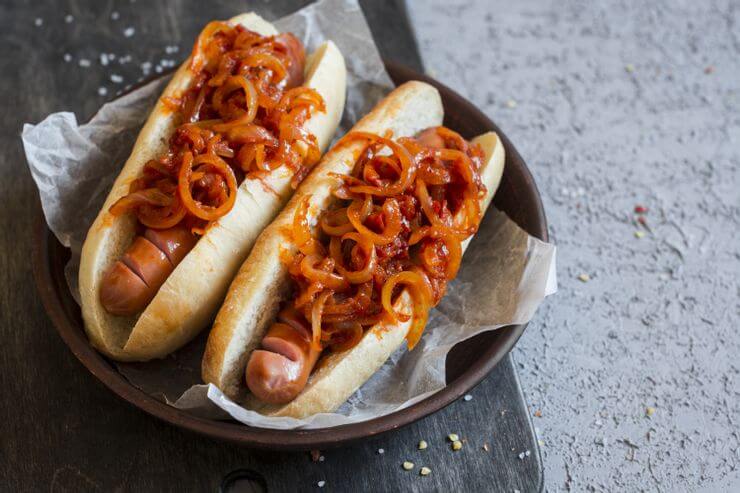 Hot Dog Bbq Sauce Onions