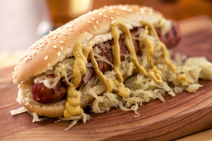 Hot Dog Sauerkraut Mustard