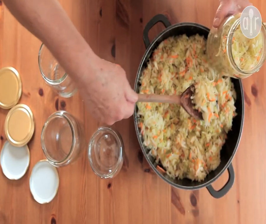 Homemade sauerkraut