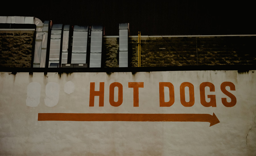 simple Hot Dogs sign