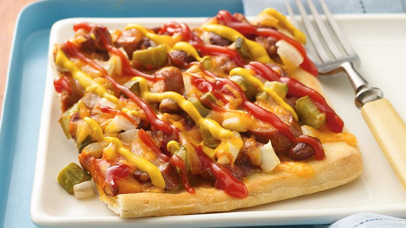 Chili Hot Dog Pizza