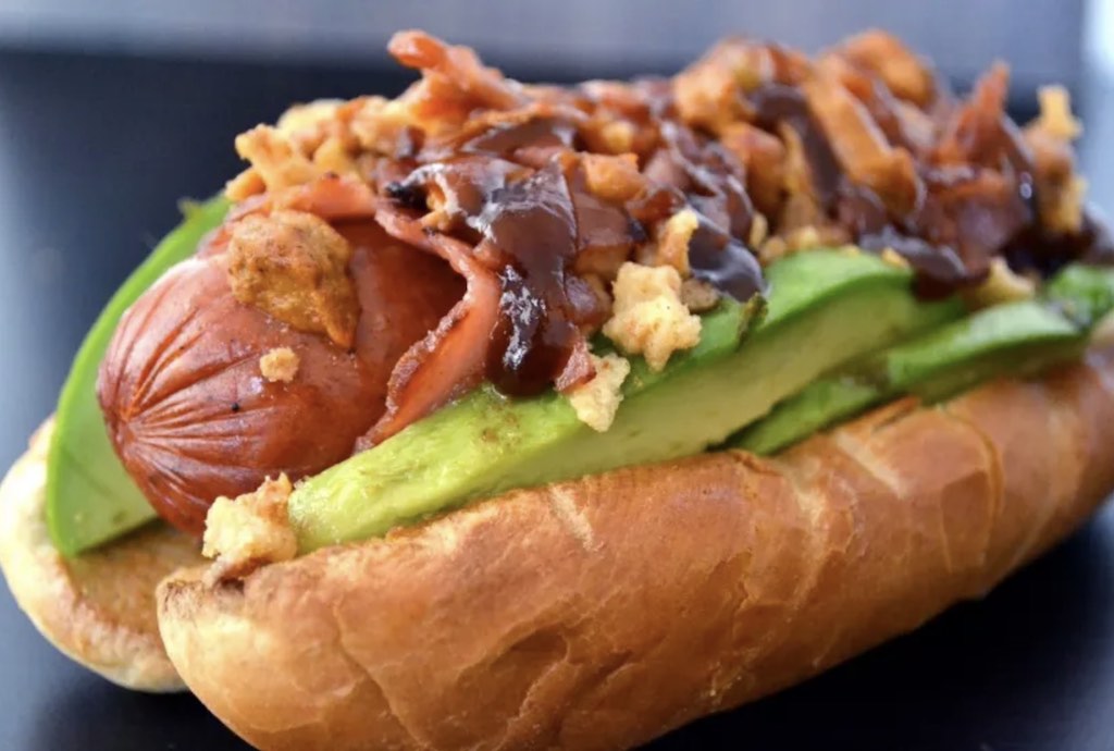 Avocado And Bacon Hot Dog