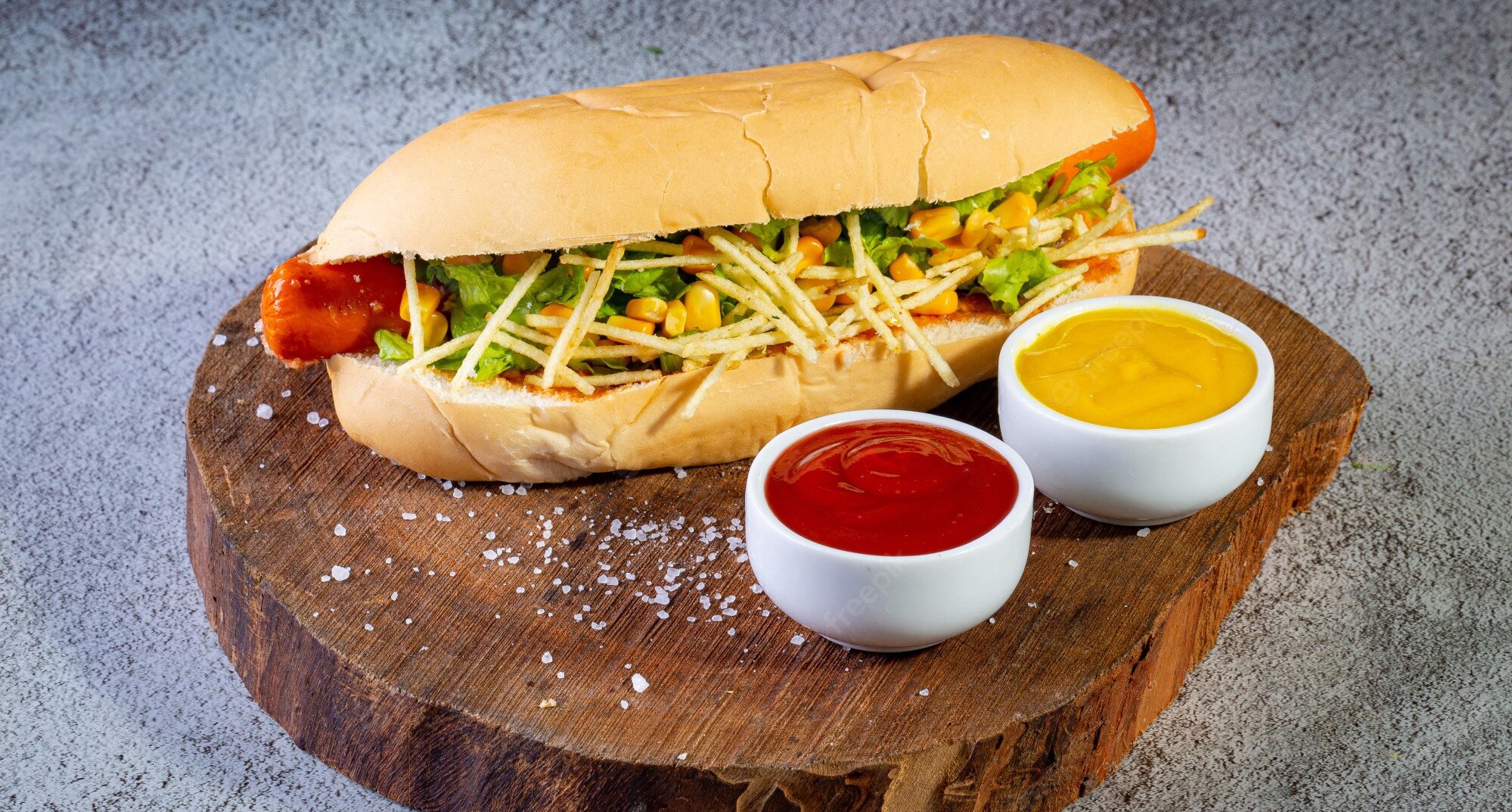 Loaded Brazilian Hot Dog in São Paulo, Brazil