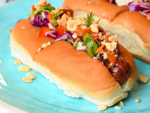 Thai Style Hot Dog Toppings.
