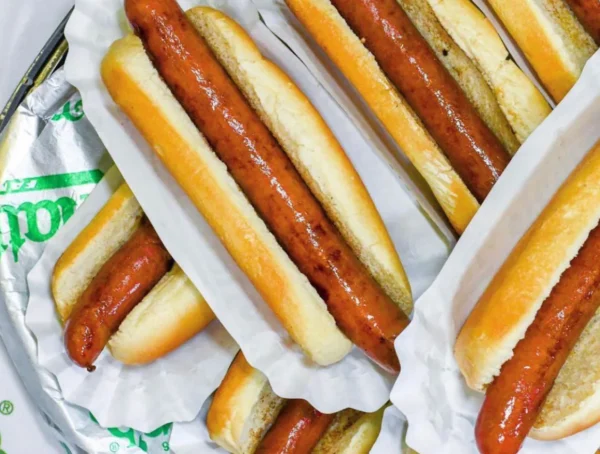 Nathans Famous Hot Dogs.