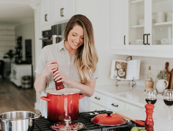 Woman Making Hot Dog Stew.